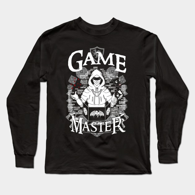 Game Master - White Long Sleeve T-Shirt by Milmino